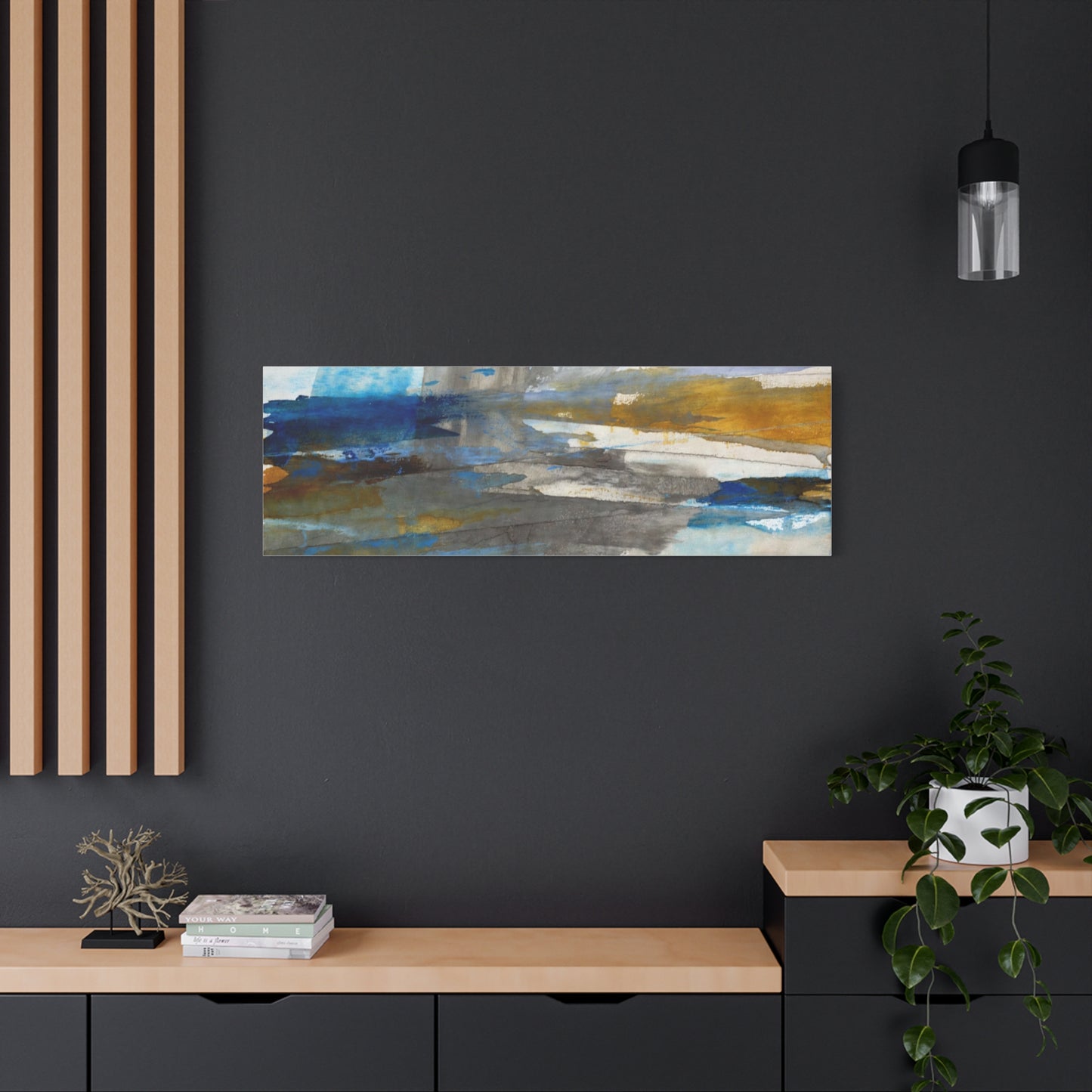 Abstract Coastal Blue Matte Canvas Print — Stretched 1.25" Wall Art