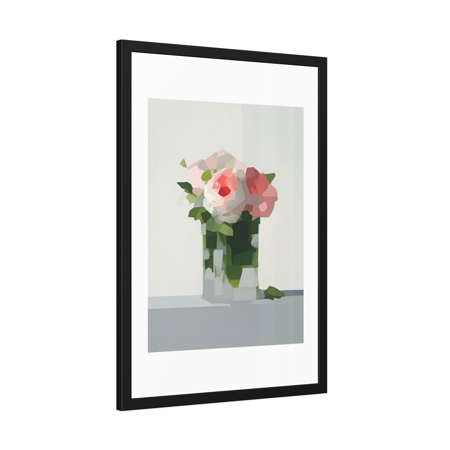 Framed Floral Poster — Modern Abstract Peony Art Print