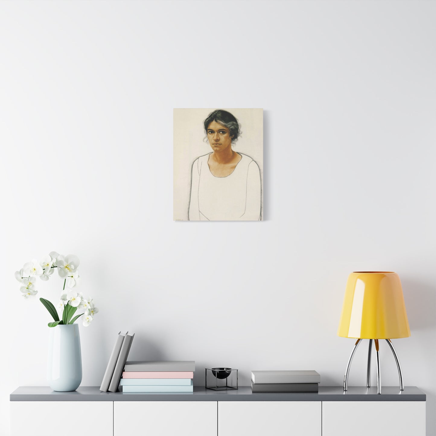 Portrait of a Woman by Winold Reiss Canvas Print – Matte Stretched Wall Art