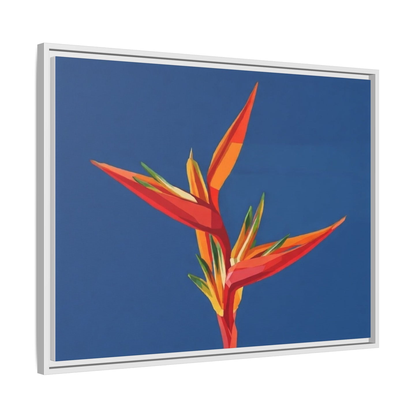 Framed Matte Canvas – Tropical Bird of Paradise Floral Wall Art
