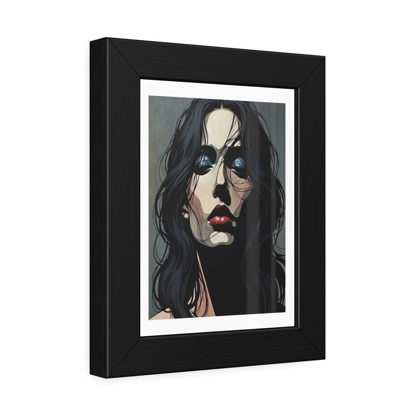 Framed Poster — Moody Portrait Art Print (Dark Feminine Wall Decor)