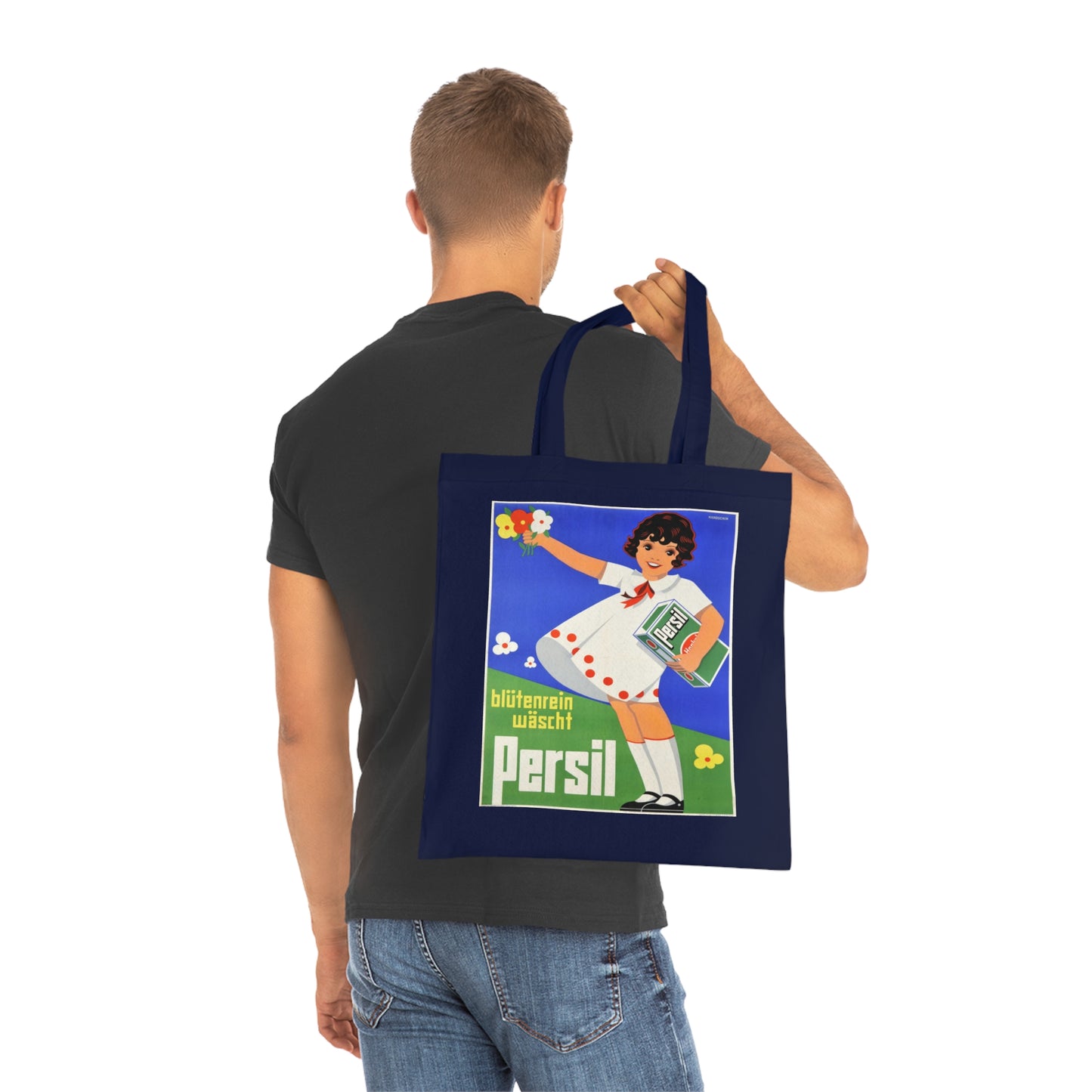 Persil Vintage Ad Tote Bag — Retro Flower Girl Laundry Graphic Cotton Tote