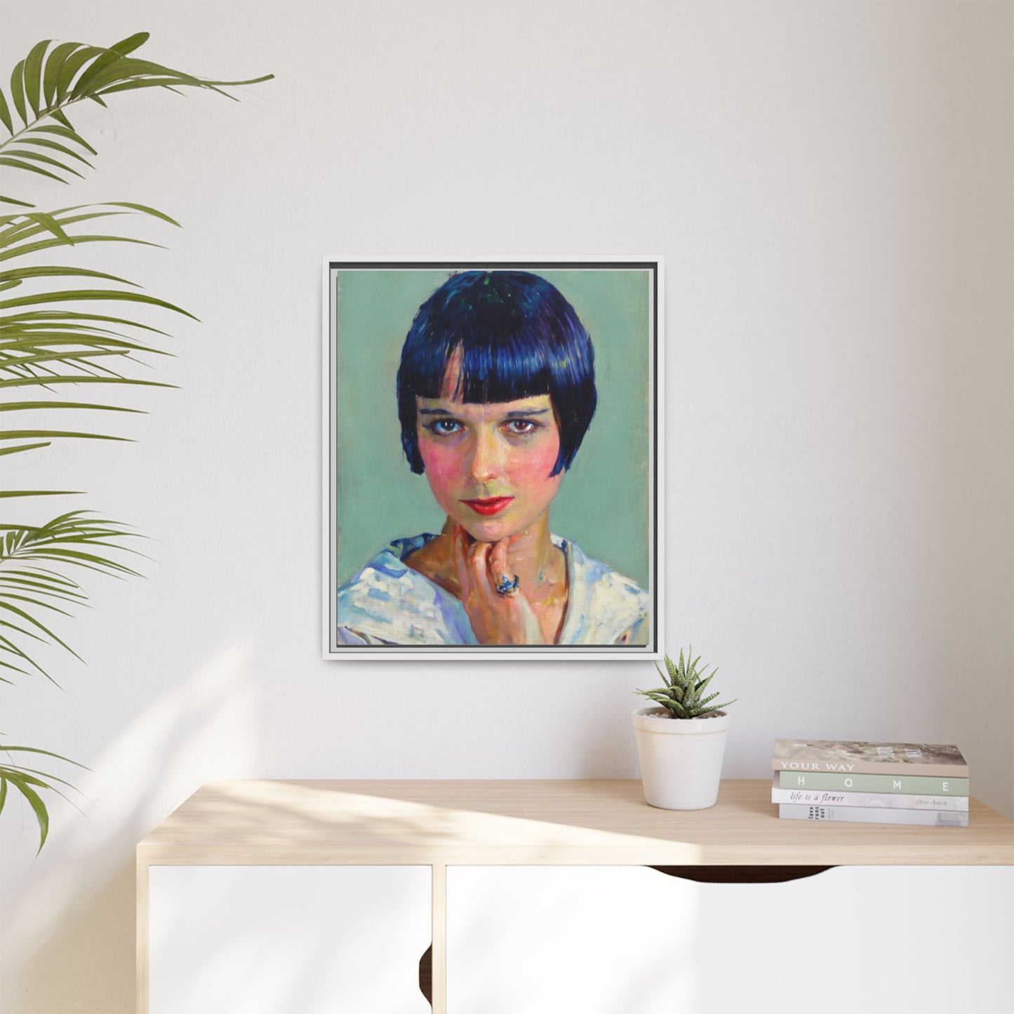 Framed Matte Canvas Portrait Print — Vintage Flapper Woman