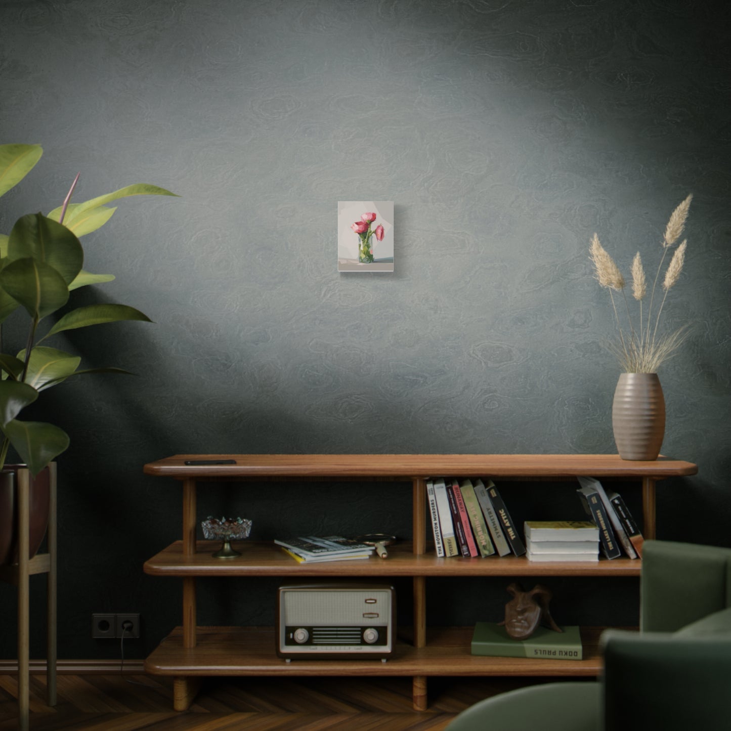 Pink Floral Vase Canvas Print — Stretched Matte Wall Art