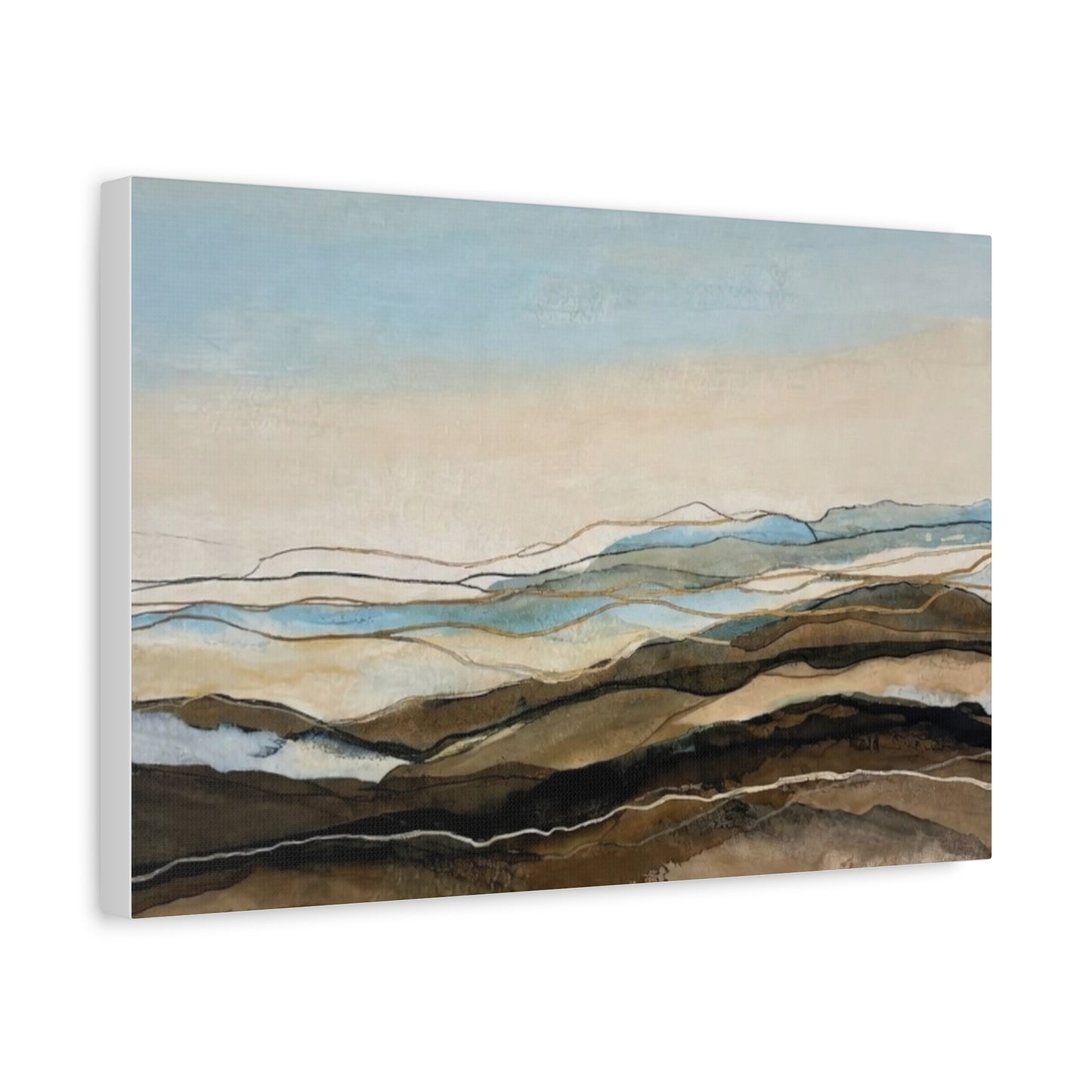 Abstract Coastal Landscape Matte Canvas – Stretched Wall Art