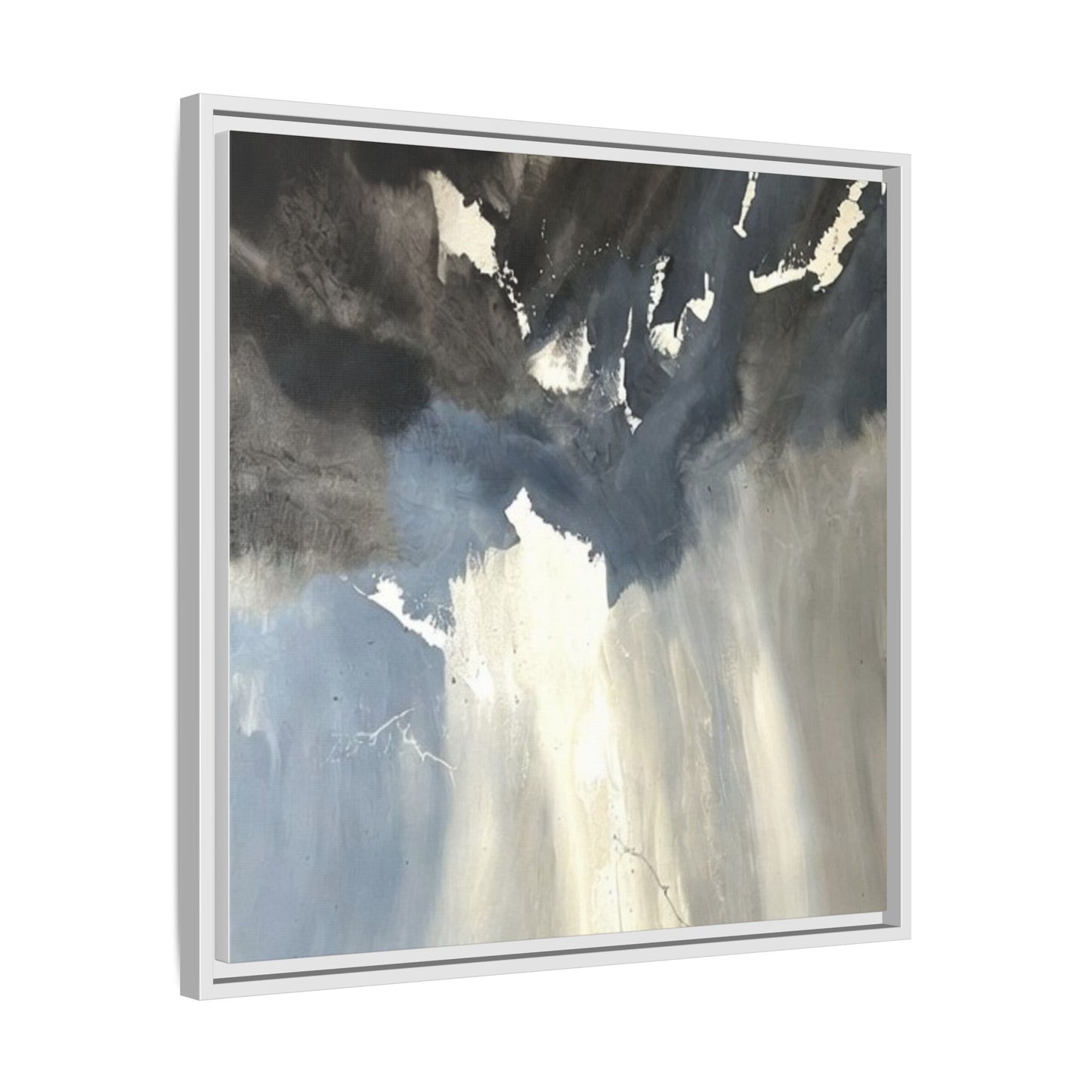 Framed Matte Canvas Art — Moody Abstract Sky Painting