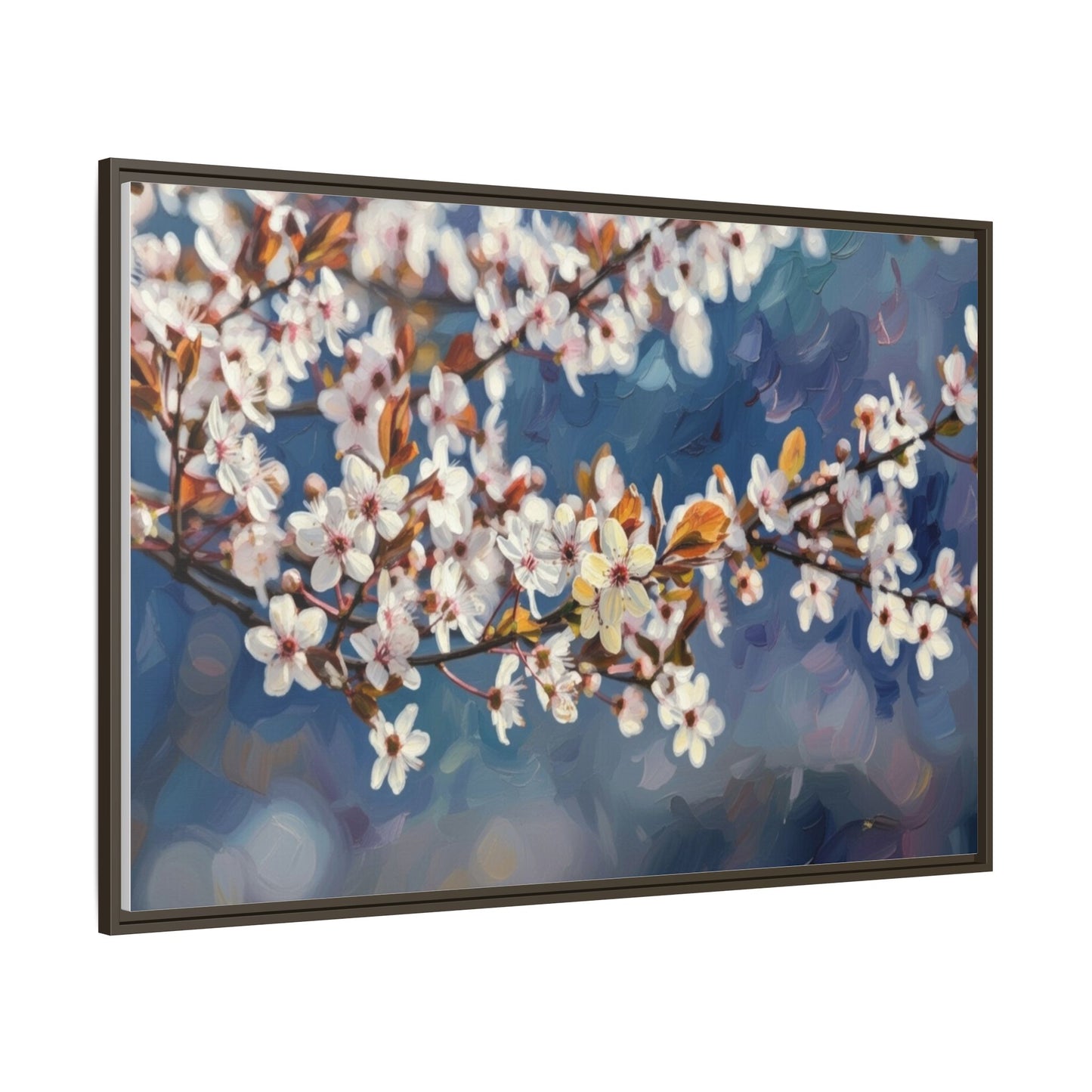Framed Matte Canvas Print — Cherry Blossom Branch Wall Art