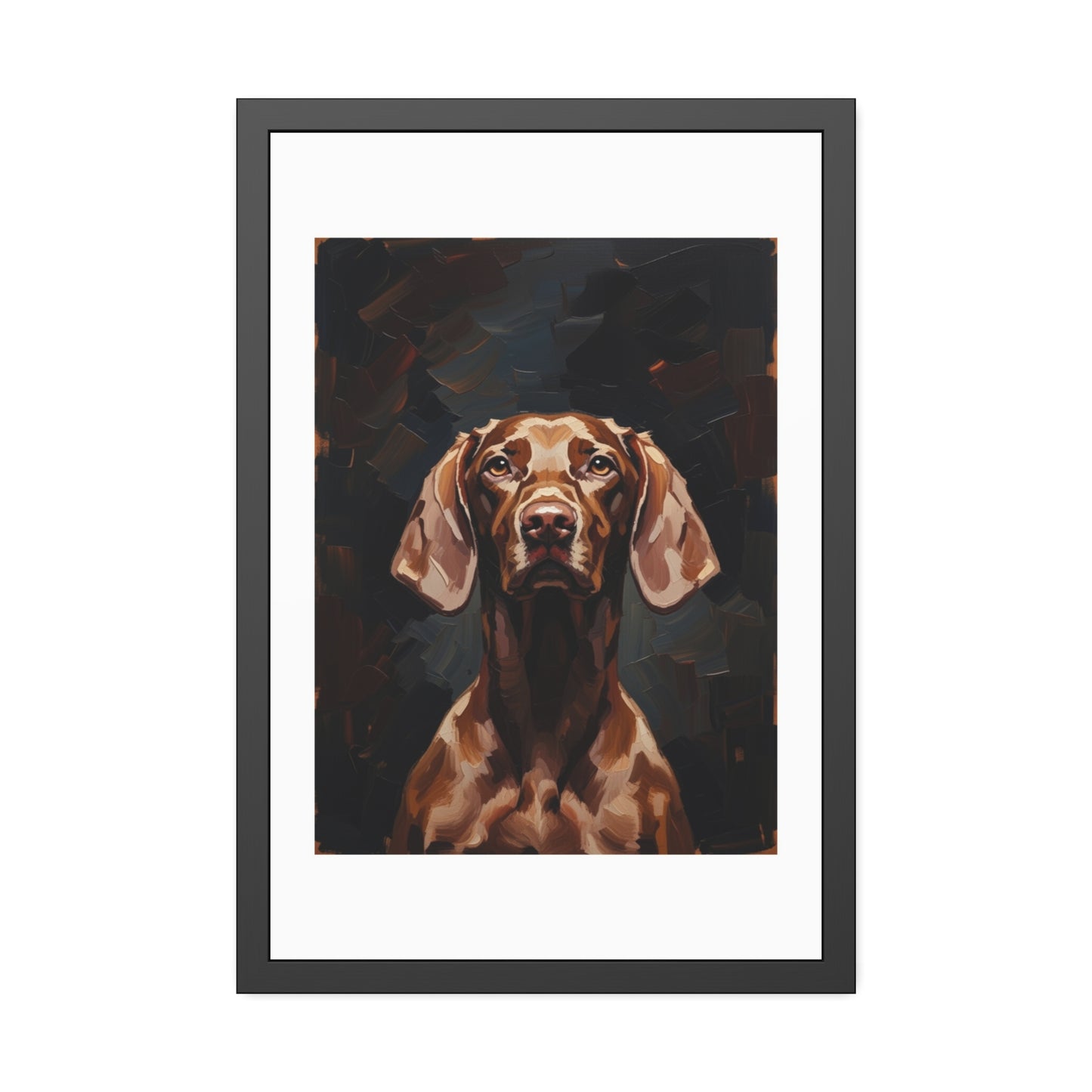 Chocolate Vizsla Dog Framed Paper Posters