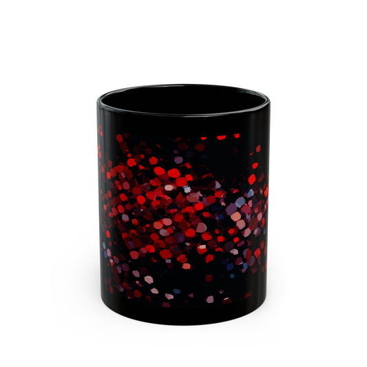 Red Mosaic Sparkle Black Coffee Mug – 11oz & 15oz
