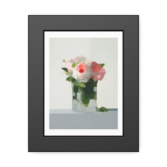 Framed Floral Poster — Modern Abstract Peony Art Print