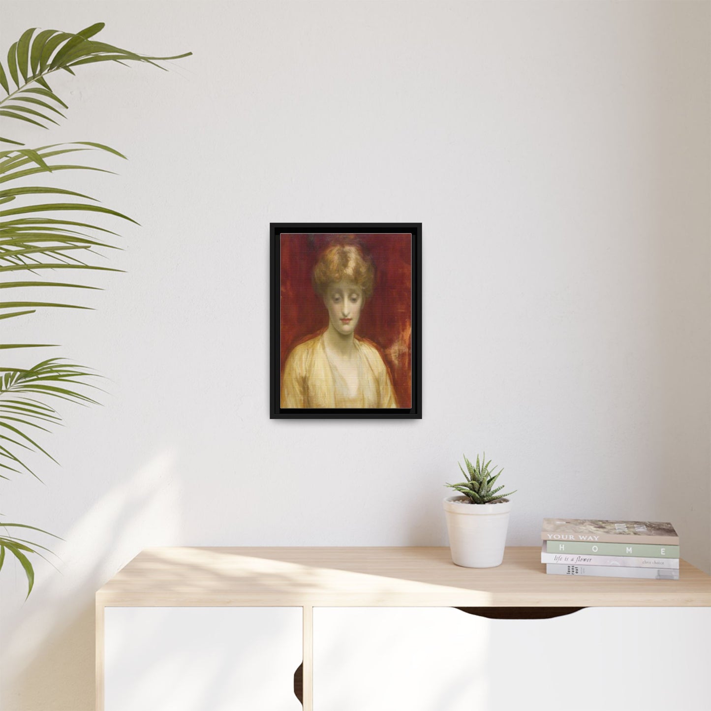 Mrs Williams by Lord Frederic Leighton Framed Matte Canvas Portrait Wall Art Print