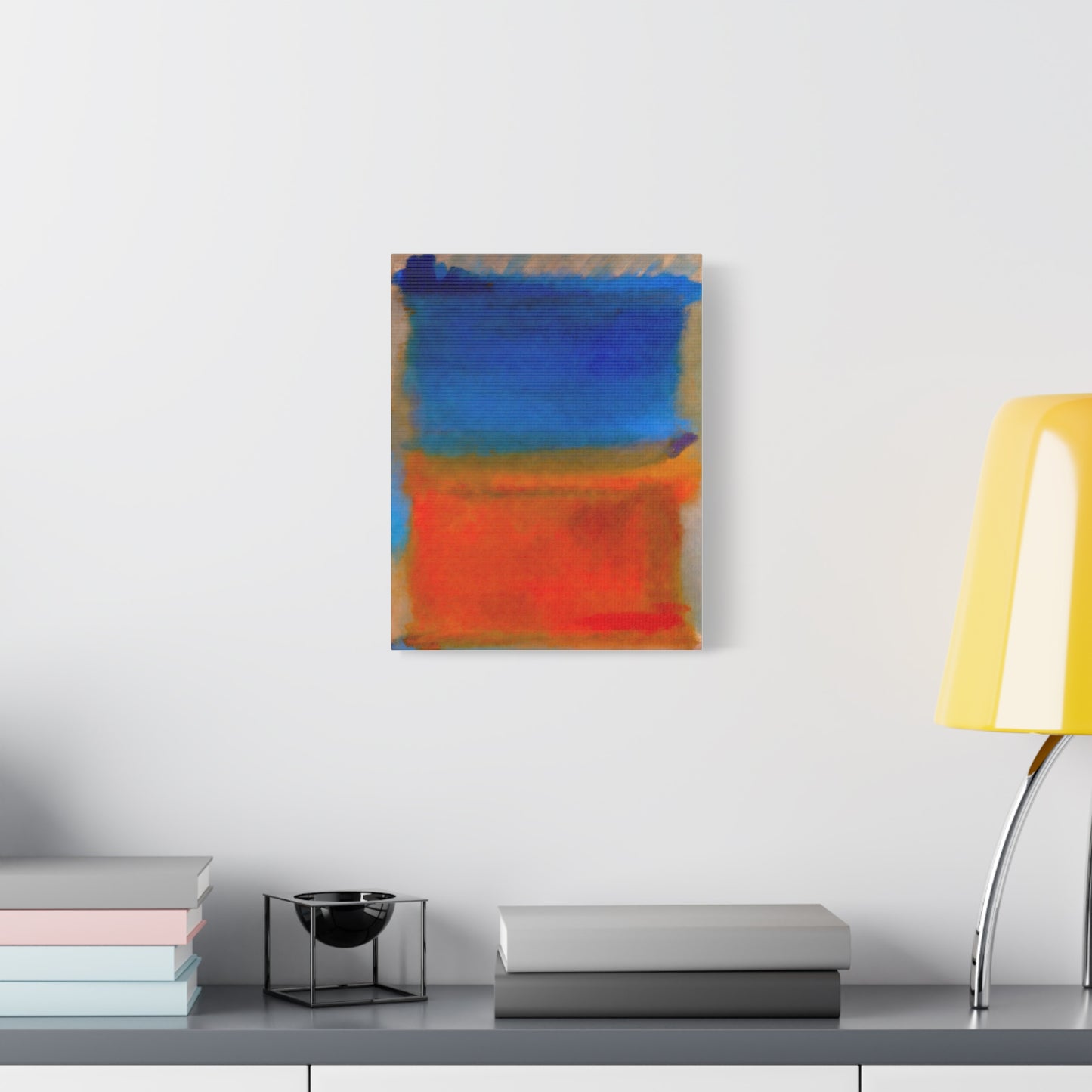 Abstract Blue and Orange Canvas Print — Modern Stretched Wall Art