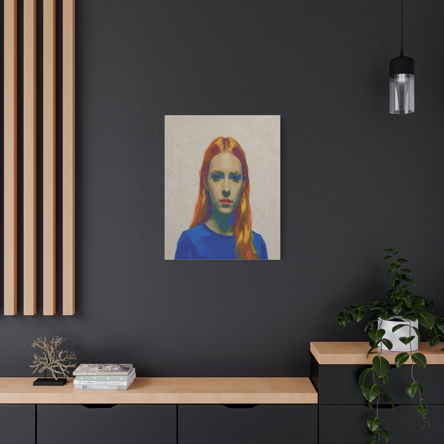 Modern Pop Portrait Canvas — Colorful Woman Matte Stretched Wall Art