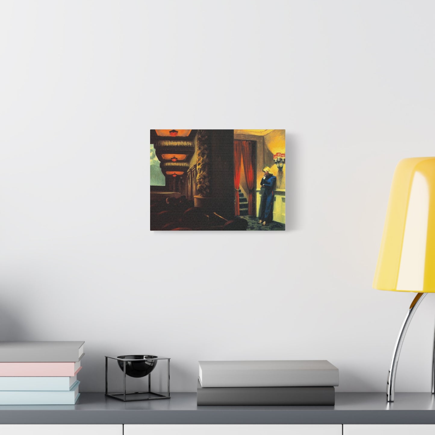 New York movie by Edward hopper Matte Canvas Wall Art Print