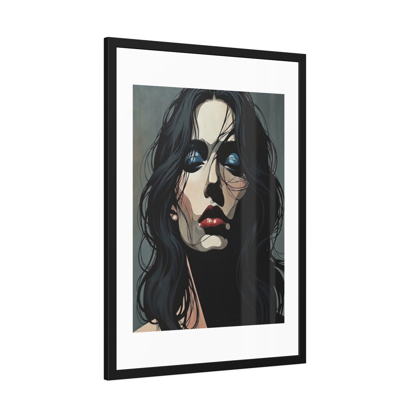 Framed Poster — Moody Portrait Art Print (Dark Feminine Wall Decor)
