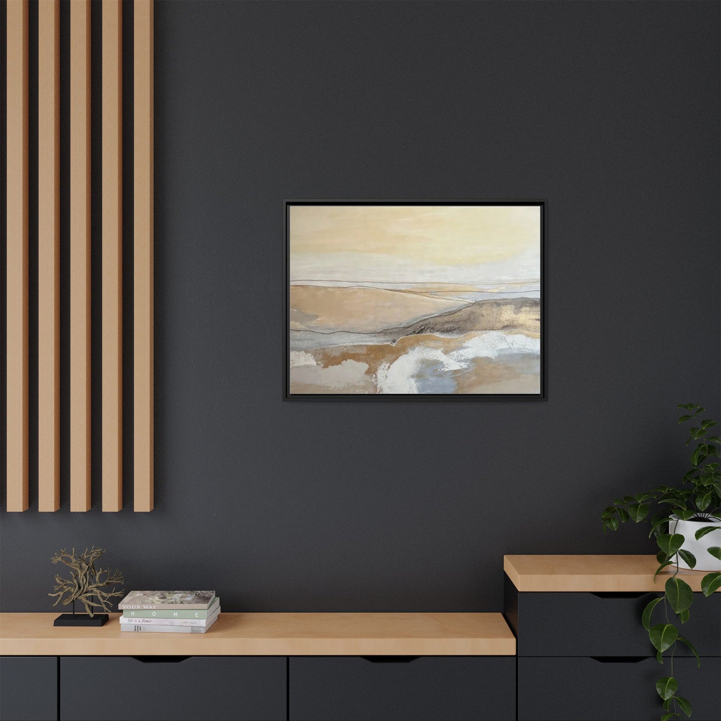 Framed Abstract Coastal Landscape Matte Canvas Wall Art
