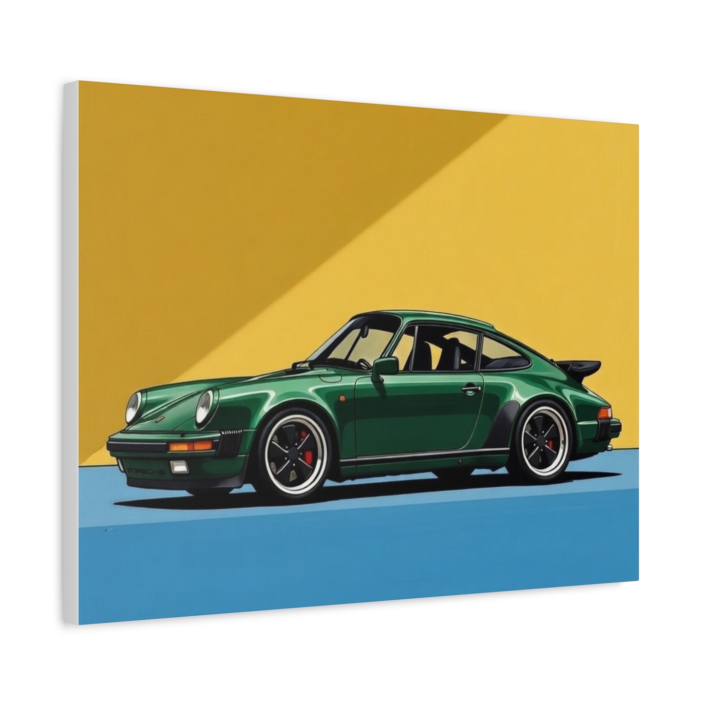Vintage Green Porsche Art Print - Matte Stretched Canvas