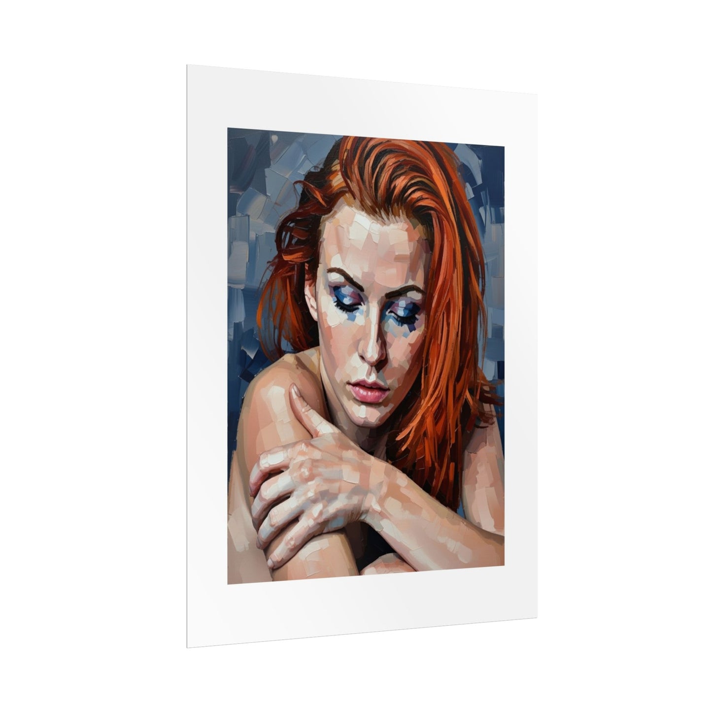 Redheaded Portrait Rolled Poster — Expressive Female Art Print
