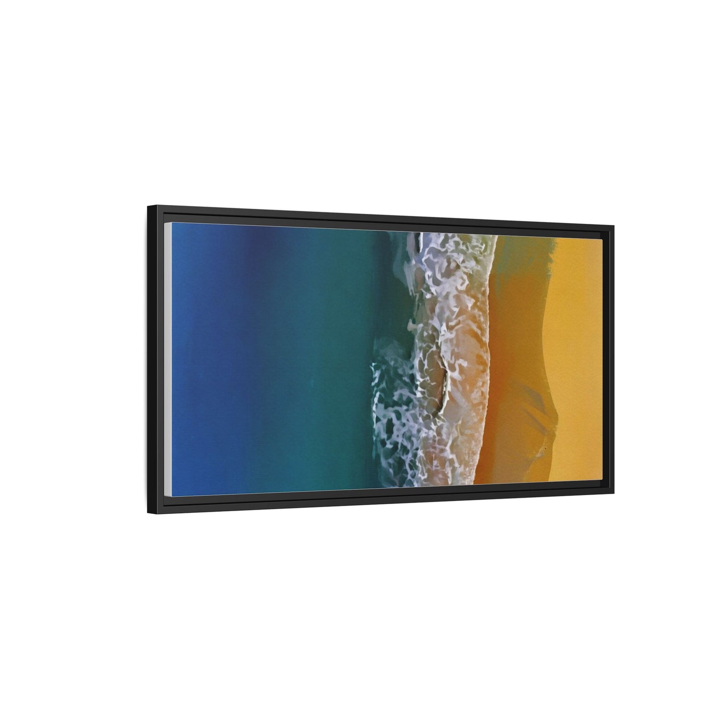Framed Matte Canvas Seascape Print – Coastal Waves Wall Art