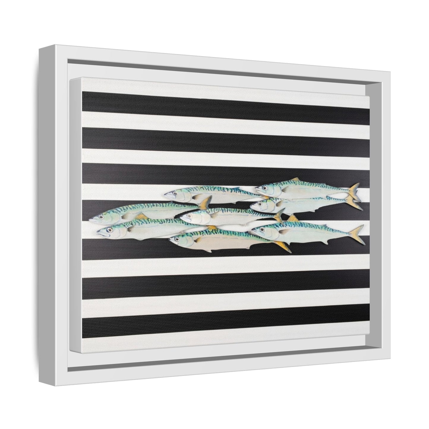 Striped Mackerel Canvas Print — Framed Matte Fish Wall Art