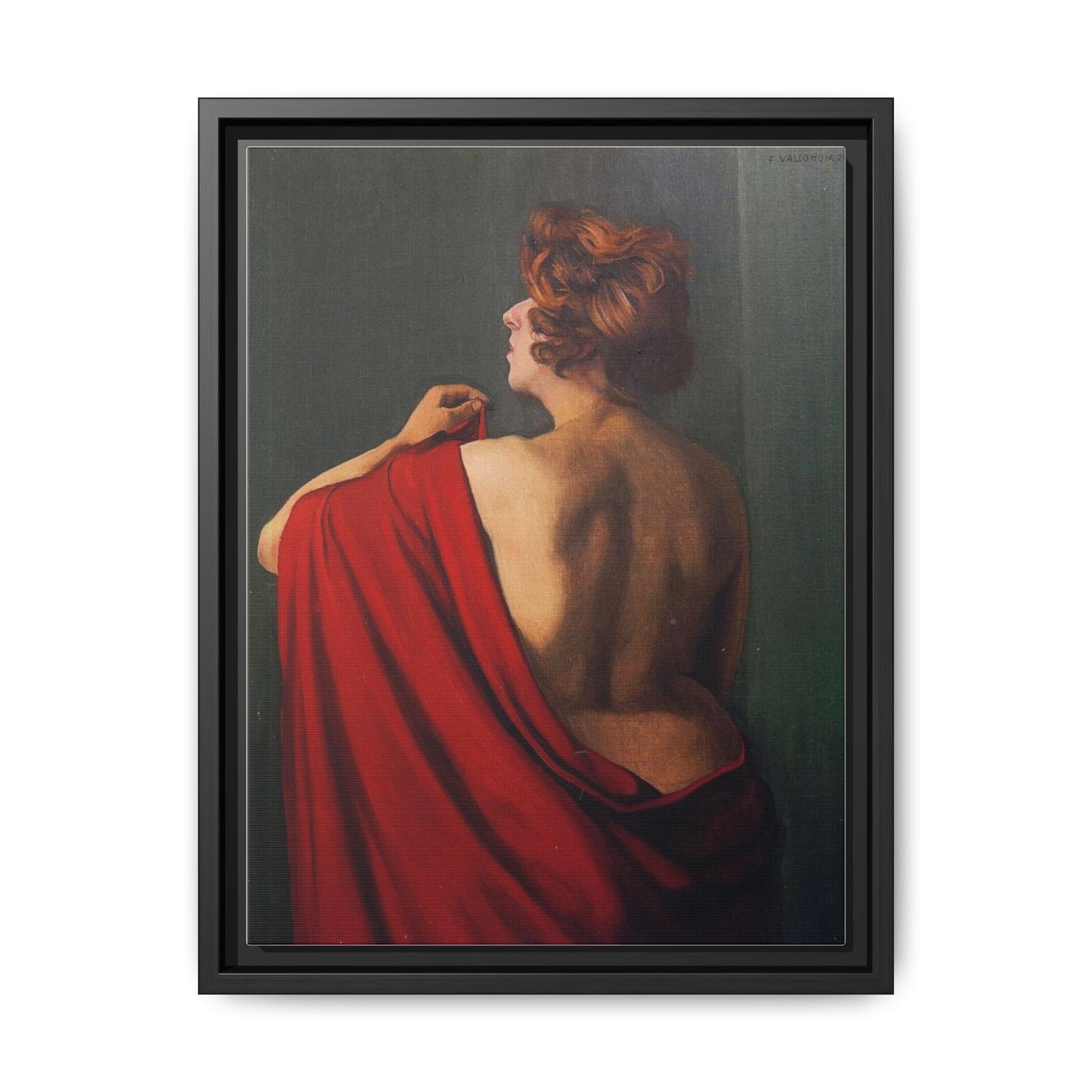 Femme au châle rouge by Félix Vallotton Framed Matte Canvas Wall Art Print