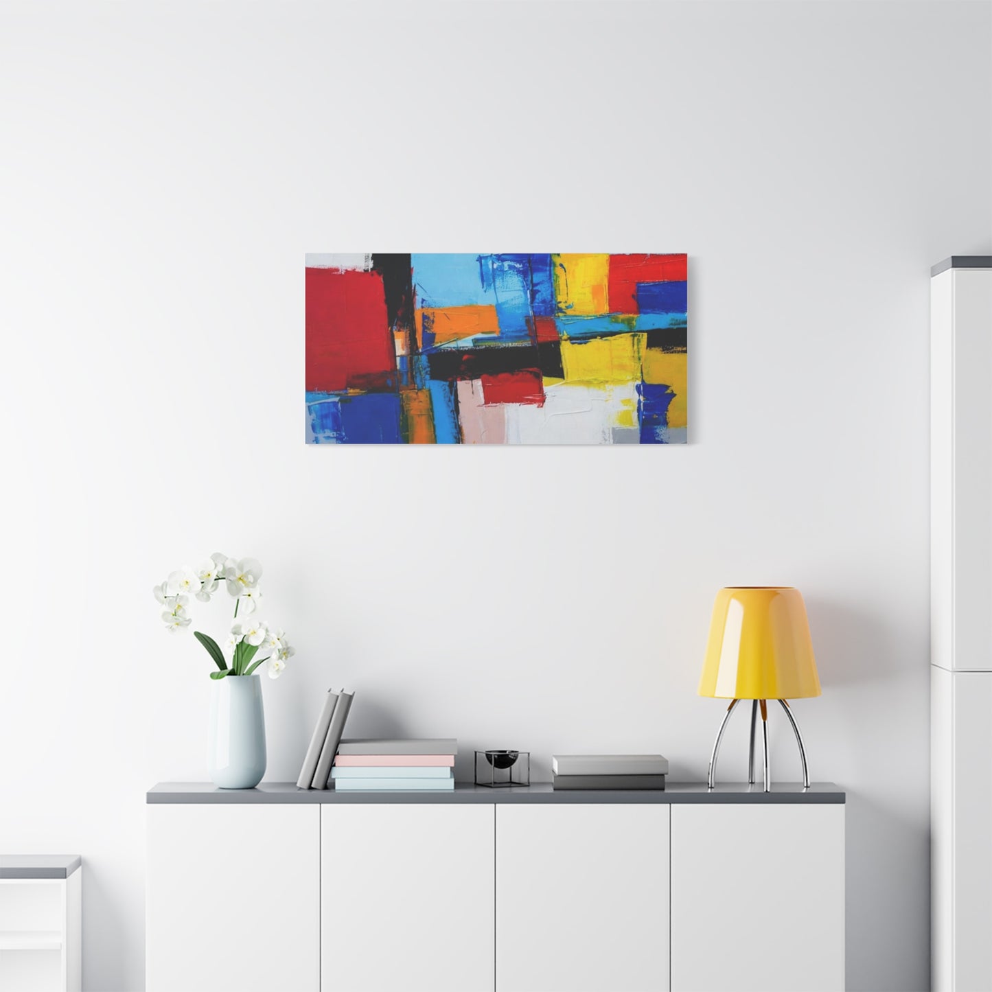 Abstract Color Block Canvas Print — Modern Geometric Wall Art
