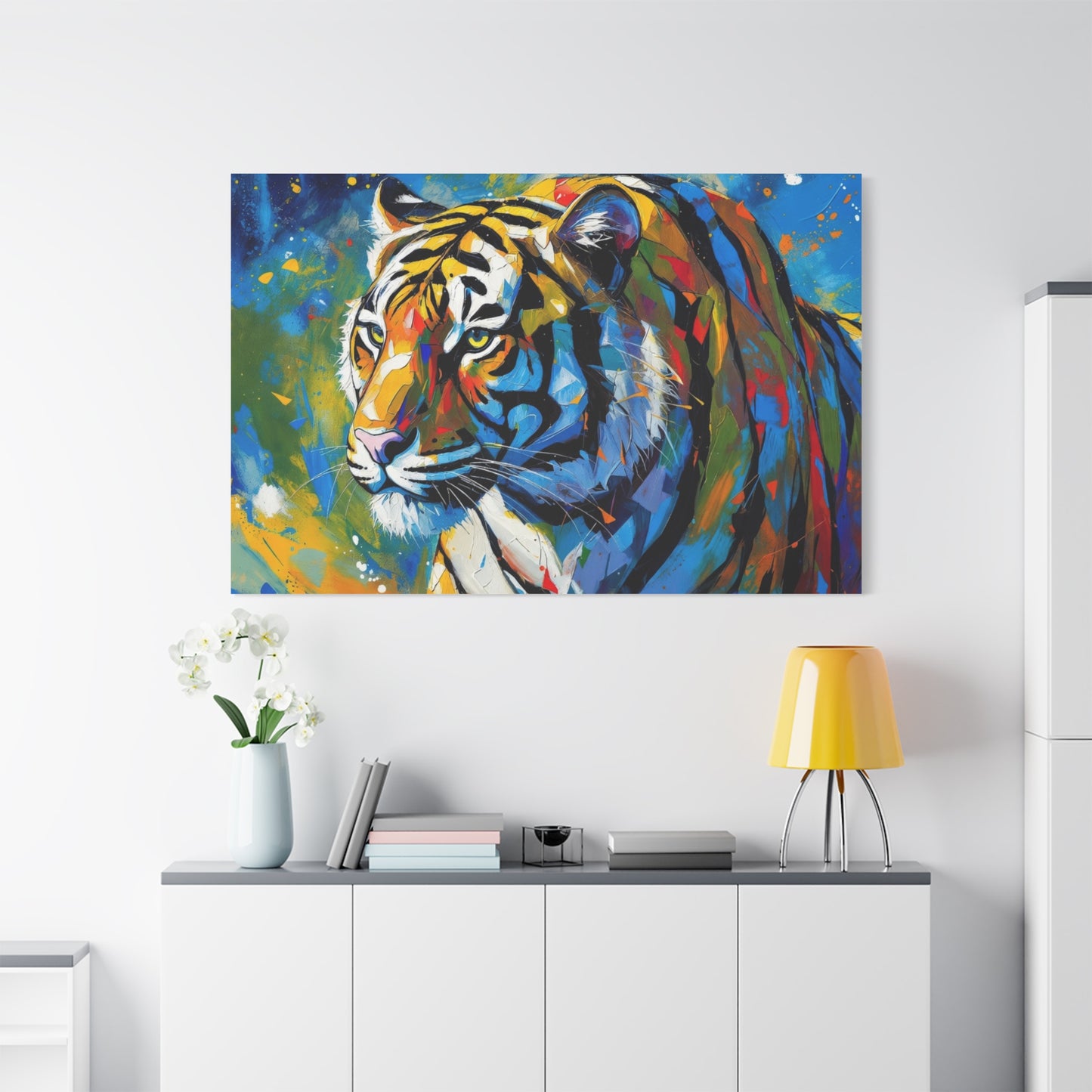 Colorful Tiger Matte Canvas Wall Art — Vibrant Stretched 1.25"