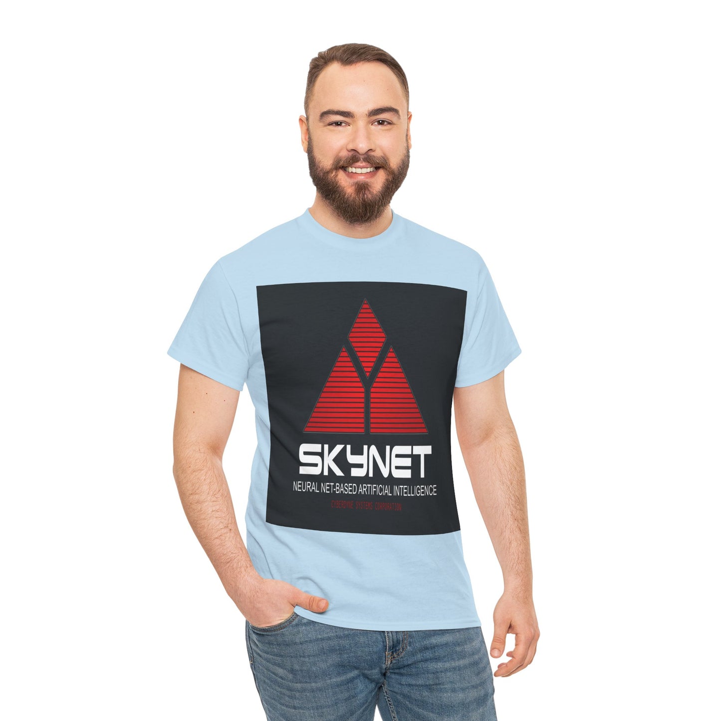 Skynet Logo Tee — Retro Red AI Graphic T-Shirt