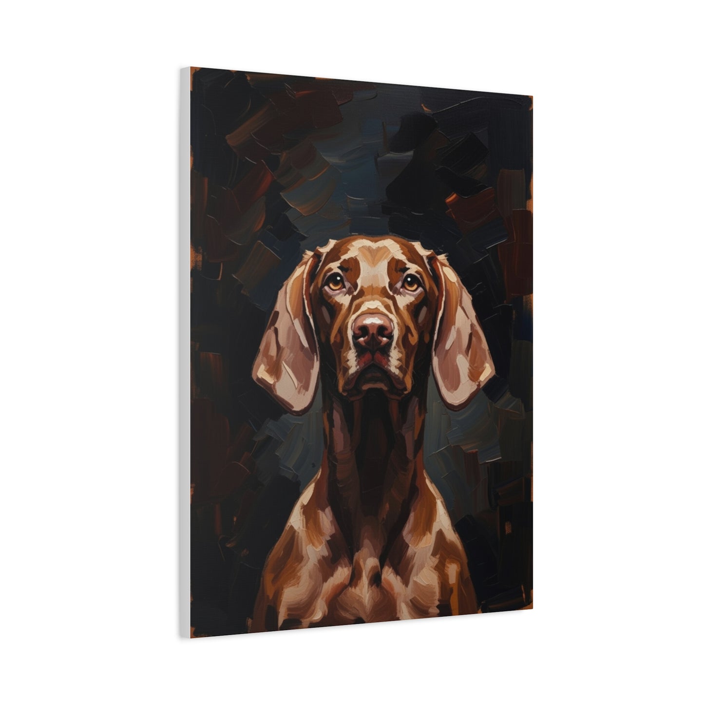 Chocolate Vizsla Canvas Wall Art — Matte Stretched Dog Portrait