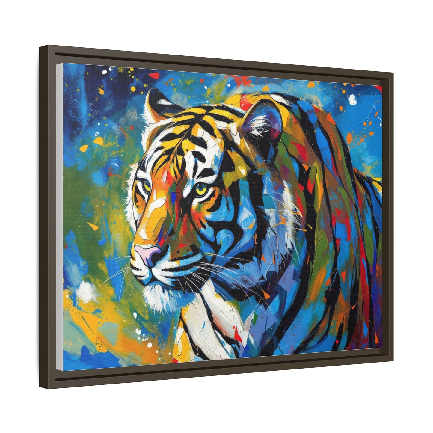 Colorful Tiger Matte Canvas Framed Art — Vibrant Wildlife Wall Decor