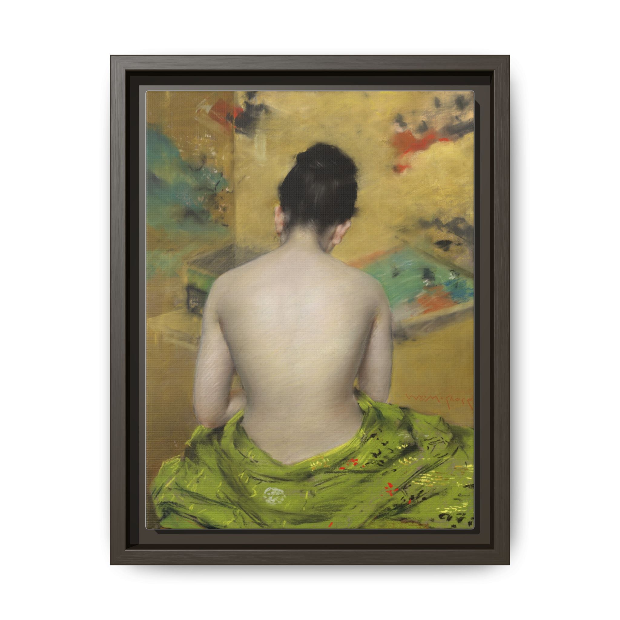 Study of Flesh Color and Gold by William Merritt Chase Framed Matte Canvas Art