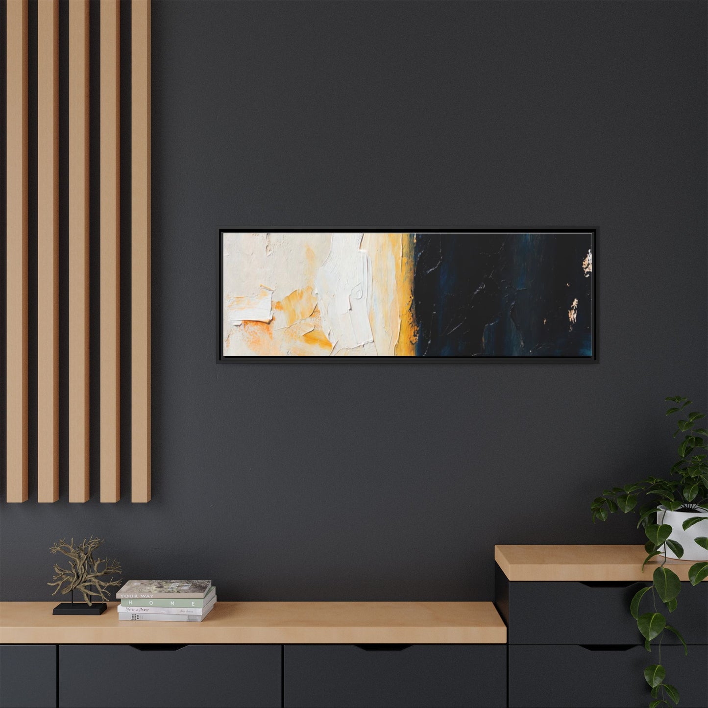 Abstract Coastal Texture Framed Canvas Art — Matte Multi-Color Wall Print