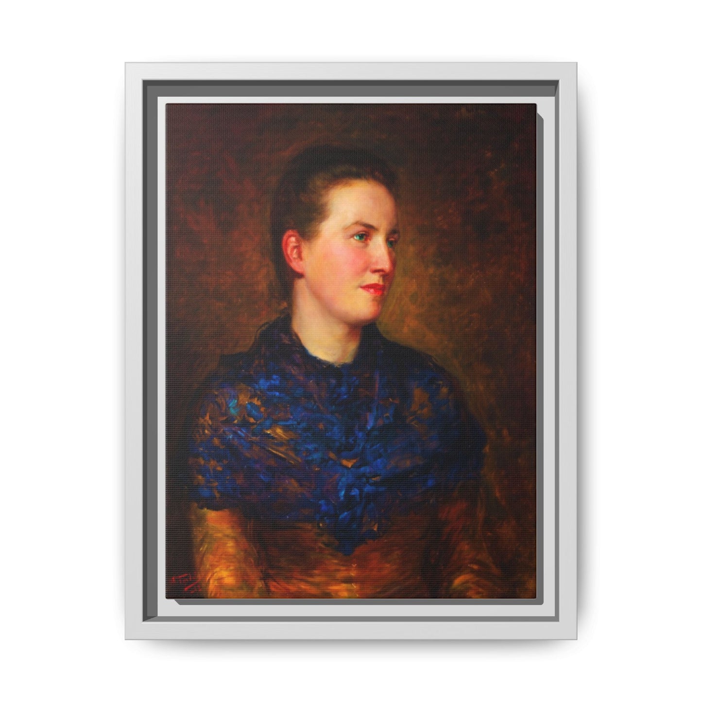 Framed Matte Canvas Portrait Print — Classic Victorian Woman Wall Art