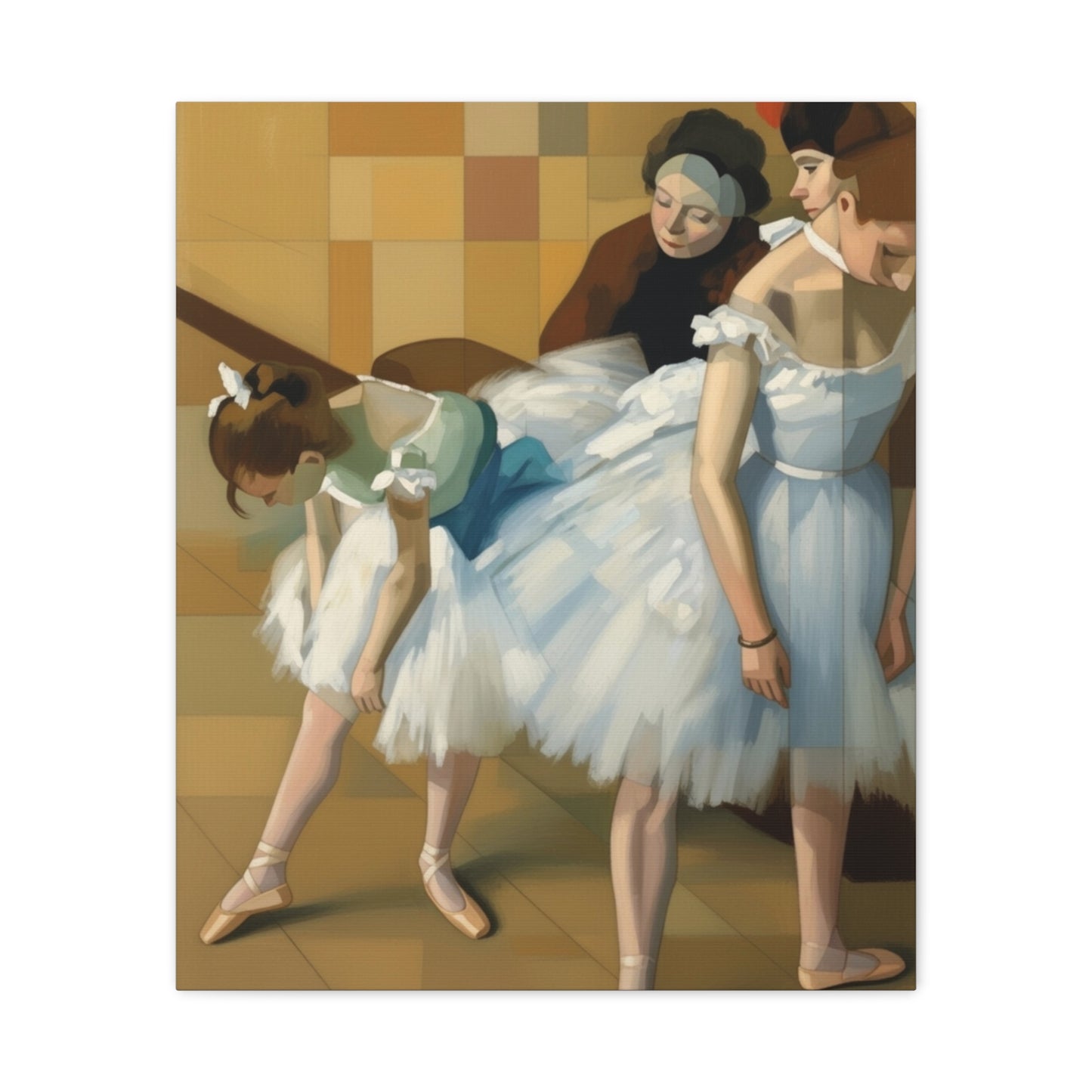 Ballerina Dancers Matte Stretched Canvas Wall Art