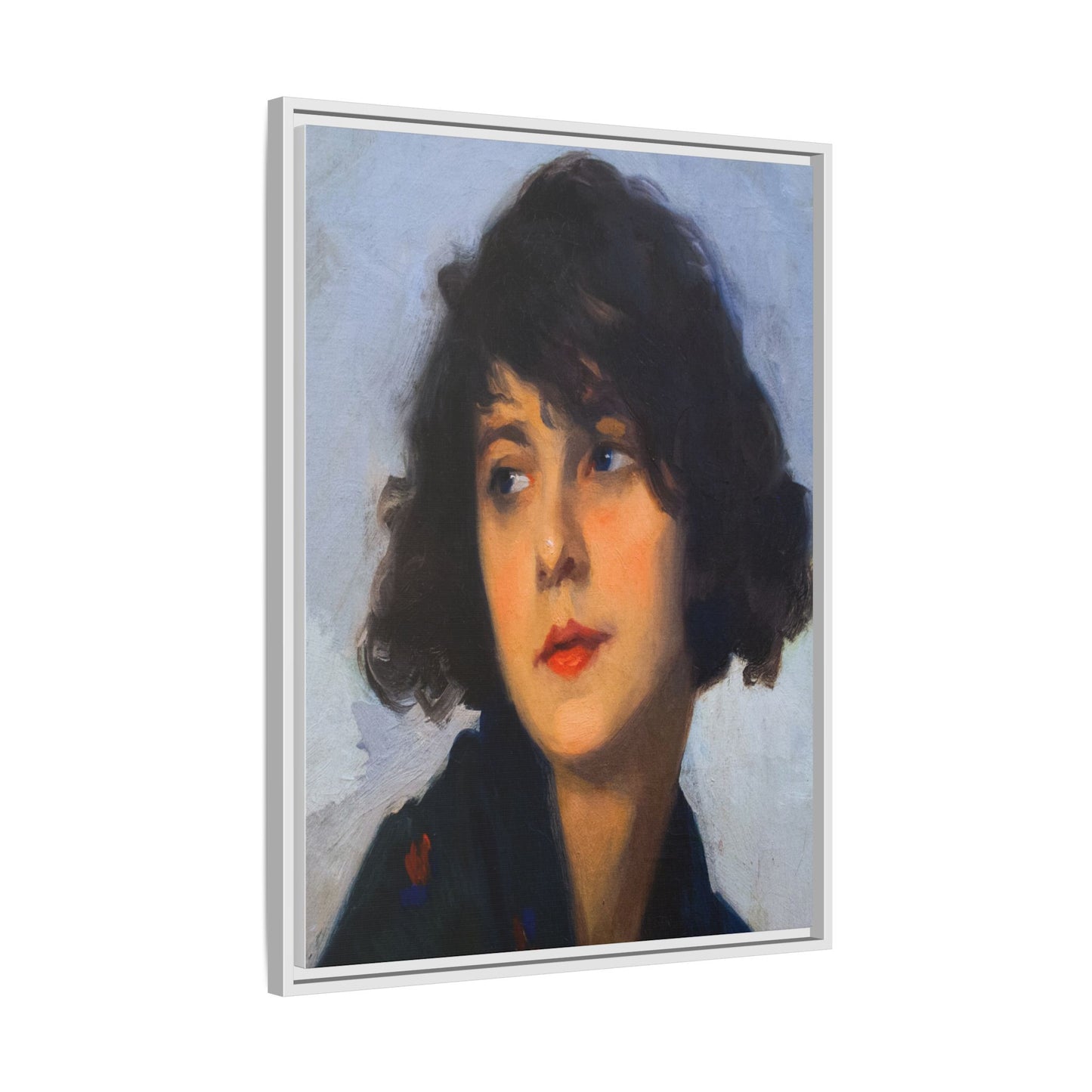 Mulher do chale verde (cropped) by Cyprien Eugene Boulet Framed Matte Canvas Print