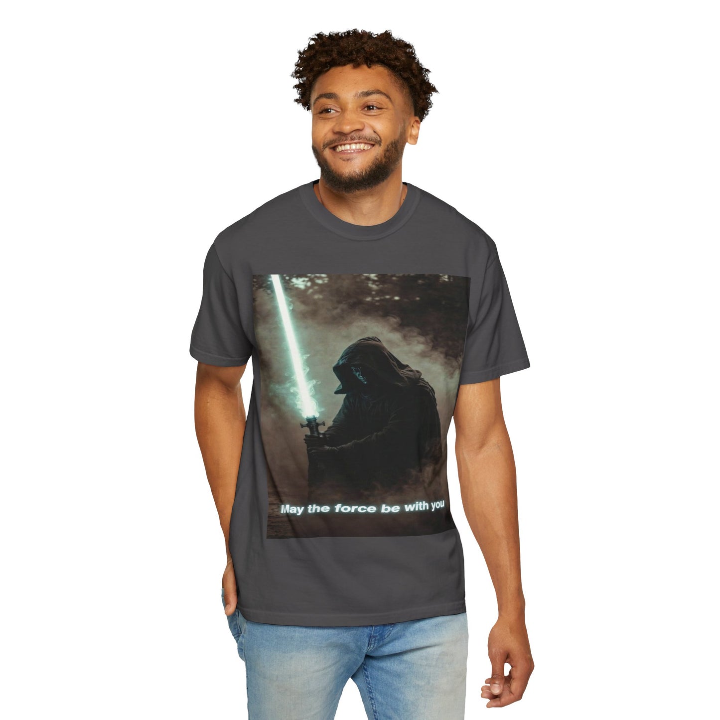 T-Shirt — 'May the force be with you' Lightsaber Sci‑Fi Graphic Tee
