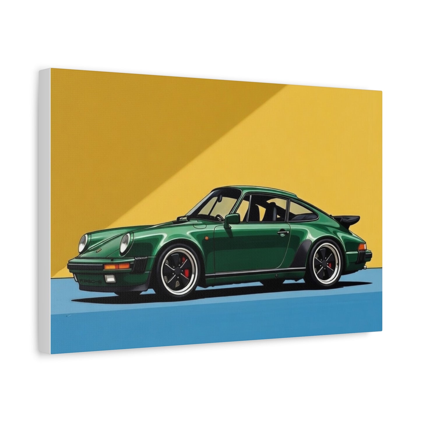 Vintage Green Porsche Art Print - Matte Stretched Canvas