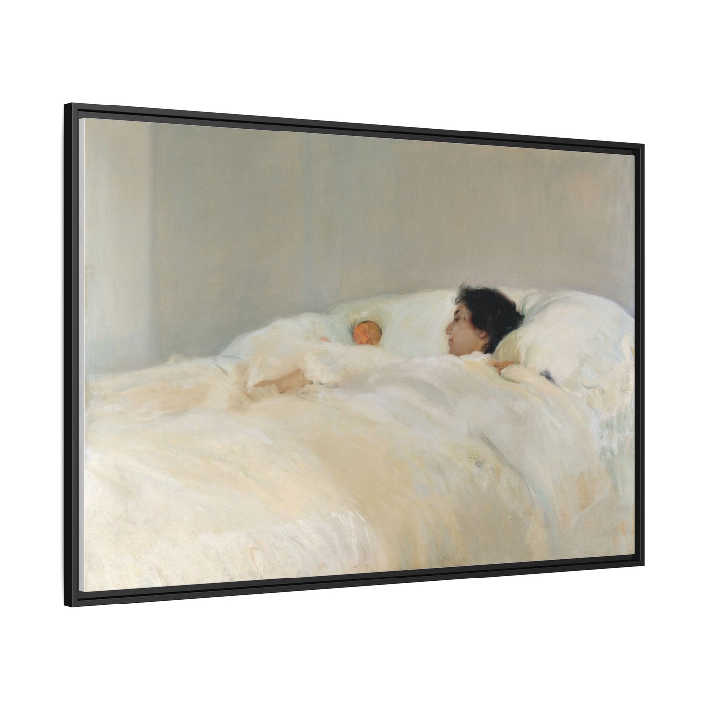 Mother by Joaquin Sorolla y Bastida Framed Matte Canvas Wall Art Print