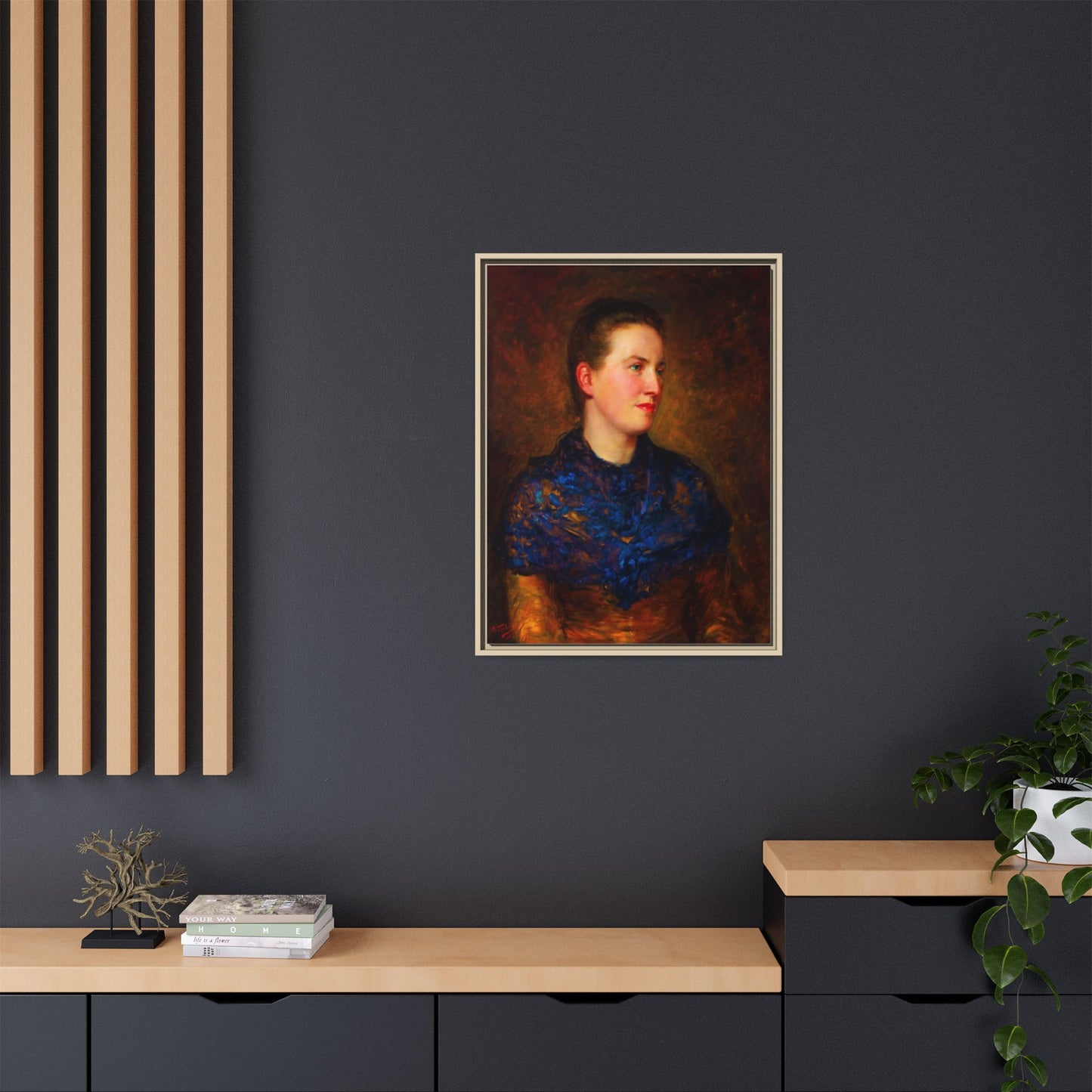 Framed Matte Canvas Portrait Print — Classic Victorian Woman Wall Art
