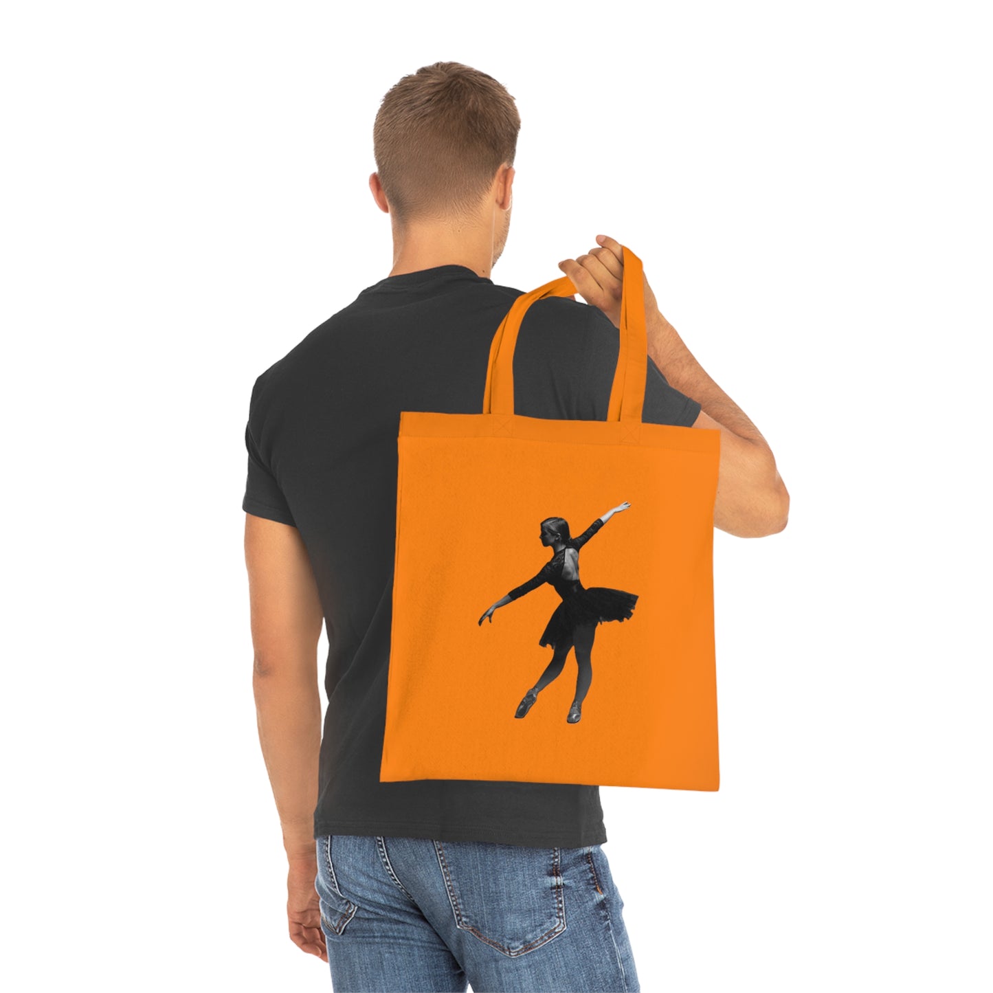 Ballet Silhouette Cotton Tote — Dancer Tote Bag for Ballet Lovers