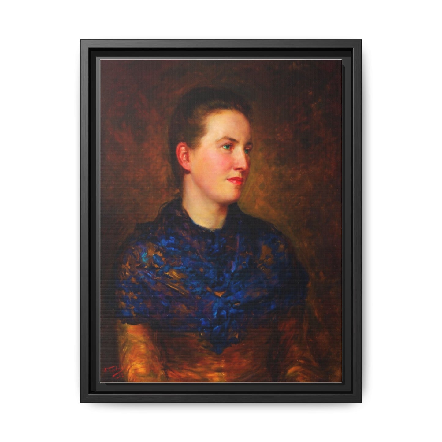 Framed Matte Canvas Portrait Print — Classic Victorian Woman Wall Art
