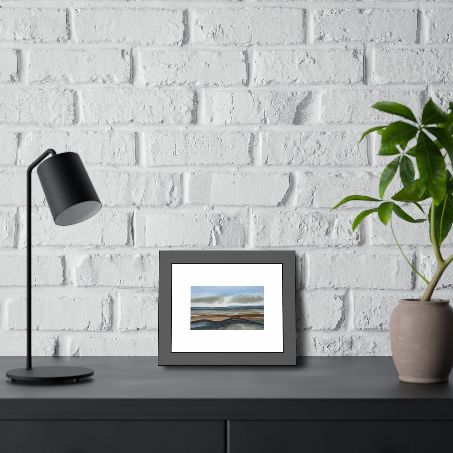 Framed Coastal Landscape Poster — Serene Seascape Wall Art Print