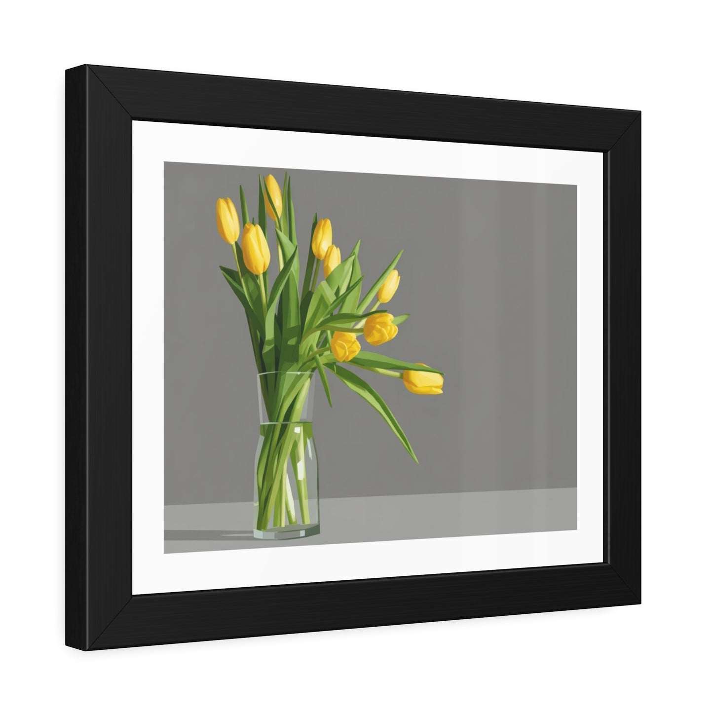 Yellow Tulip Framed Print — Modern Botanical Wall Art