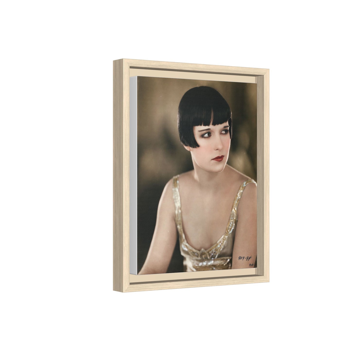 Vintage Louise Brooks Portrait Matte Canvas Framed Wall Art