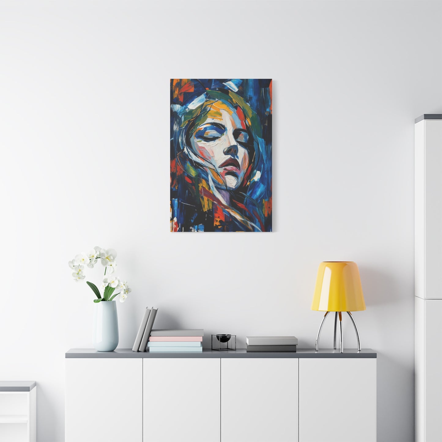 Abstract Colorful Woman Portrait Canvas