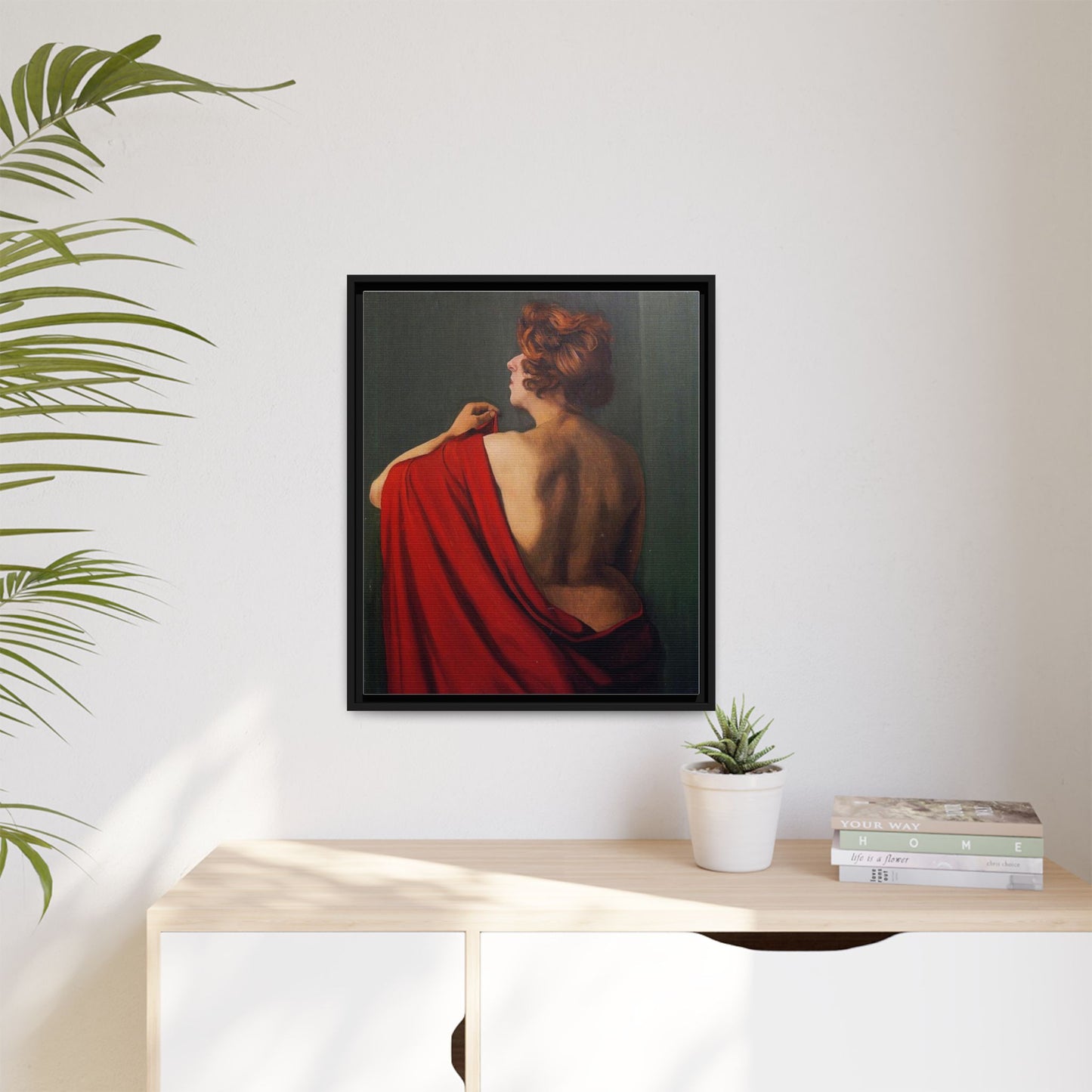 Femme au châle rouge by Félix Vallotton Framed Matte Canvas Wall Art Print