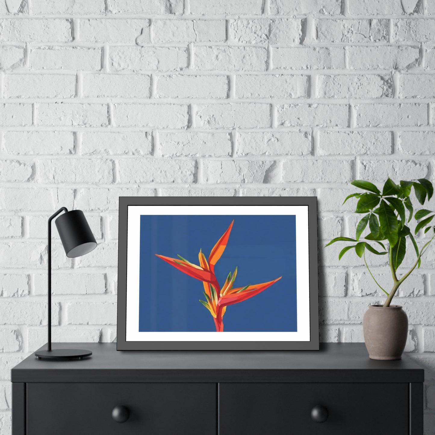 Bird of Paradise Framed Art Print — Tropical Flower Poster