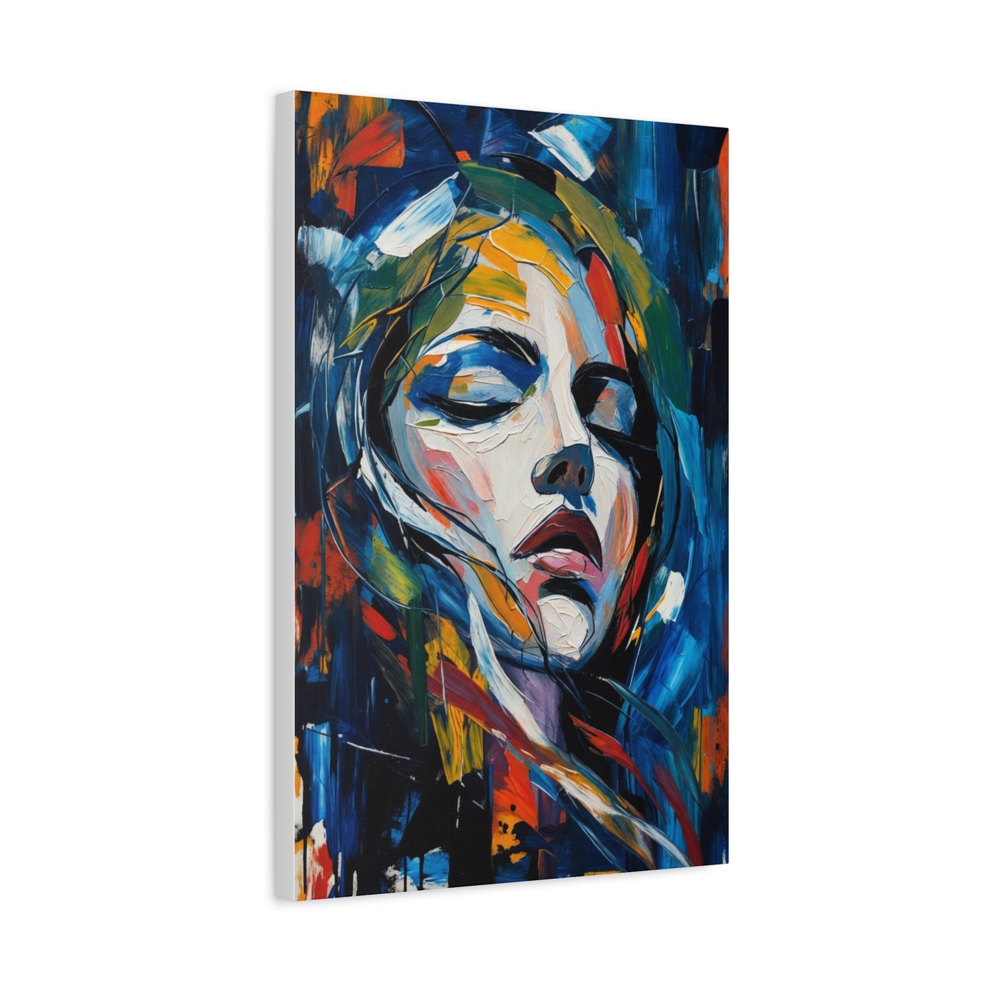Abstract Colorful Woman Portrait Canvas