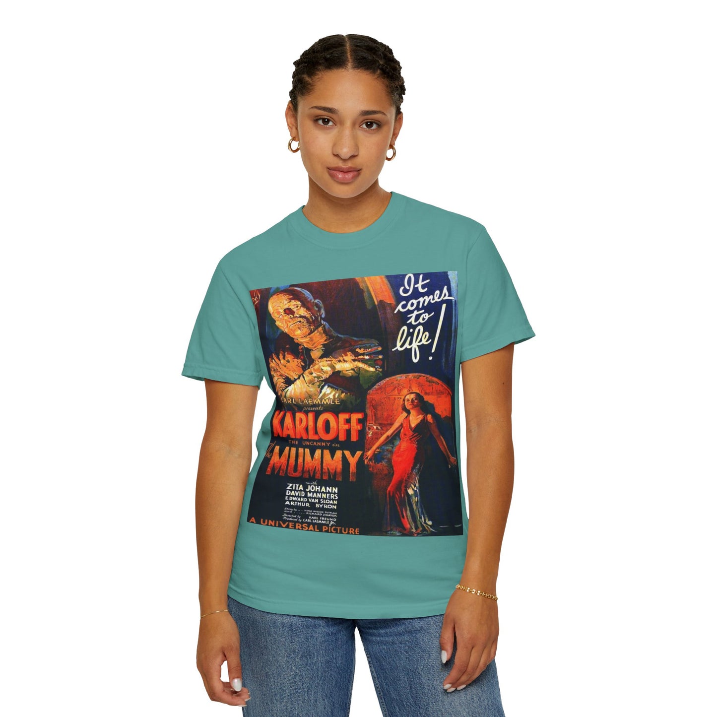 Mummy Movie Poster T‑Shirt — Vintage Karloff Horror Graphic Tee