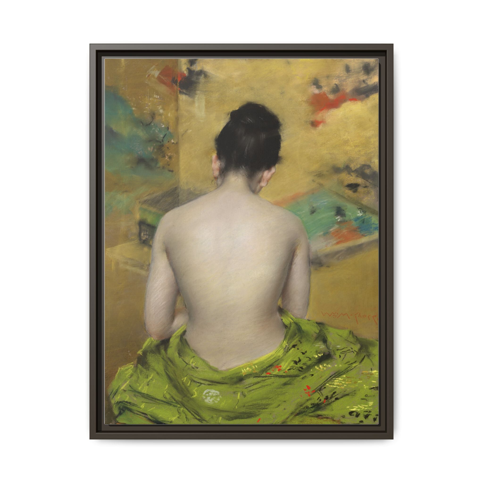 Study of Flesh Color and Gold by William Merritt Chase Framed Matte Canvas Art